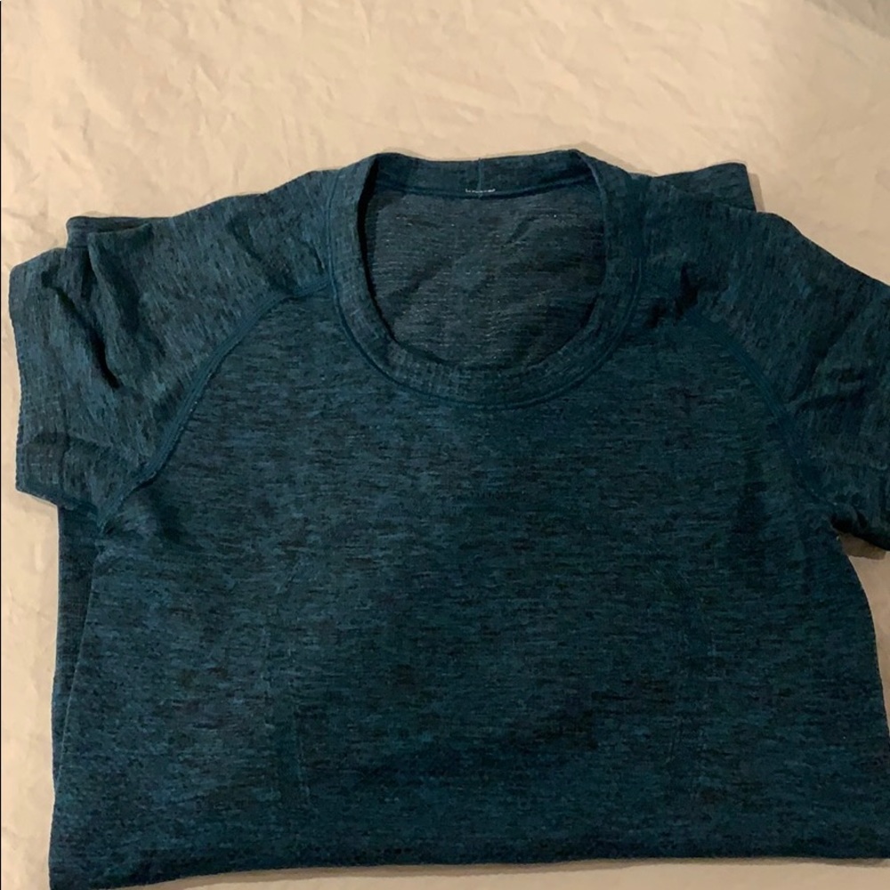 Blue shortsleeve lululemon shirt